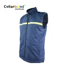 New style custom made durable blue workwear casual outer wear jacket reflective cotton men uniform vest