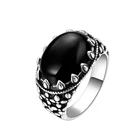 Lucky jewelry hot sale in turkish rings with black stone for men 2019