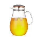 Hand Blown Borosilicate Glass Water Pitcher/Jug/Carafewith Stainless Steel Infus