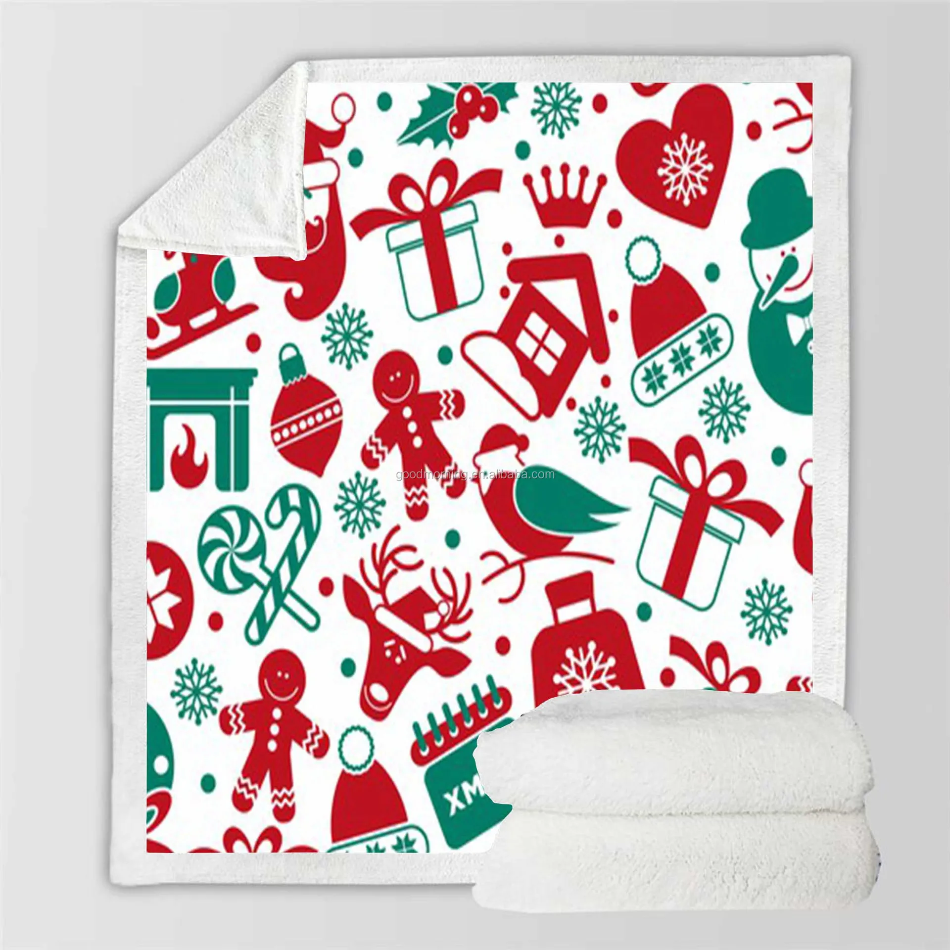 130*150cm christmas gingerbread man snowflake candy cane pattern