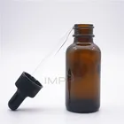 Amber Bottle Round Dropper Bottle Amber Round Shoulder 30ml Cosmetic Custom Glass Dropper Bottle
