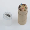 Natural Mini 6pcs Color Pencil Colour Pencil Set with Sharpener and Paper Tube