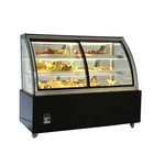 Xuexing curved glass front sliding door cake shop display refrigerator