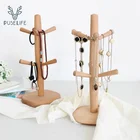 Wood Stand 6 Hooks Mug Holder Tree Wood Mug Rack Coffee Tee Cup Holder Stand Drying Rack