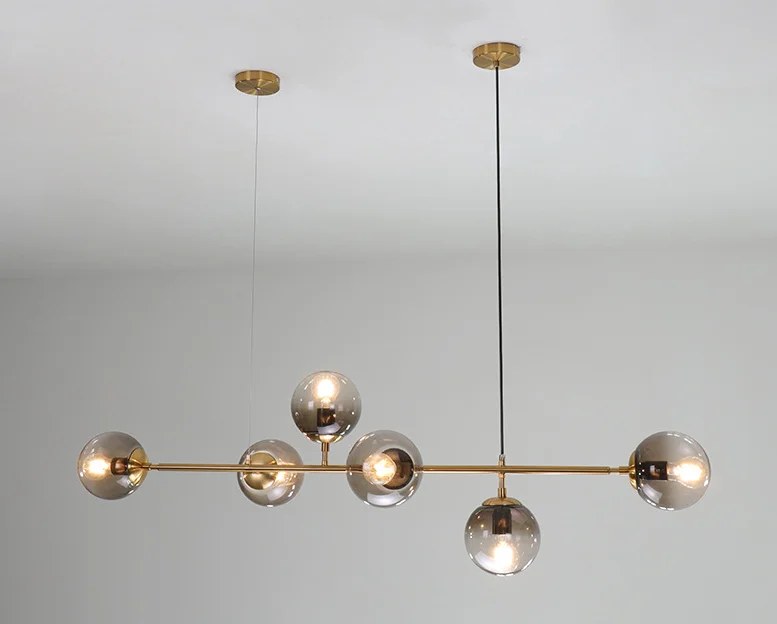 Modern Smoke Grey Glass Hanging pendant light Chandelier Luxury italian design modern pendant lighting