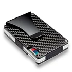 Chivenido Ultra Thin Metal Wallet RFID Blocking Credit Card Holder Men's Slim Carbon fibre Card Case for Travel and Work