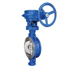 Cast Steel body Lever Operated Double Eccontric Butterfly Valve Wafer type