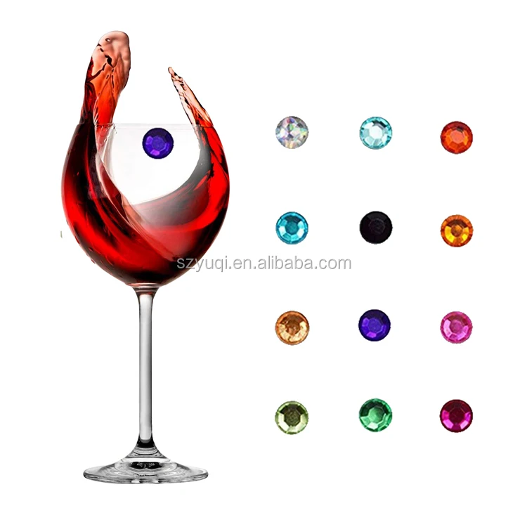 2019 crystal magnetic wine glass charms for stemless glasses