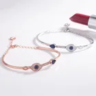 Devil Eye Rose Gold Plated Sterling Silver Jewelry 925 Sterling Silver Bangle Bead Bracelet
