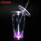 Linconnd Popular Night Club Party 16OZ Plastic PS Acrylic Flashing Led Light Cup