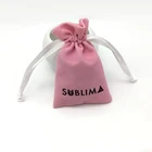 Wholesale High End Drawstring Velvet Jewelry Pouch With Pink