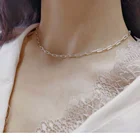 925 Sterling Silver 925 Sterling Silver Paper Clip Chain Choker Necklace