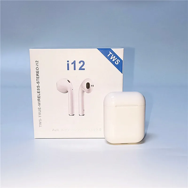 True ear pods music player i12 bluetooth headset small tws earbuds for apple - ANKUX.COM
