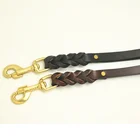 All Seasons Brass Dog PAITEER Custom Luxury Cow Leather Brass Hook Dog Leashes