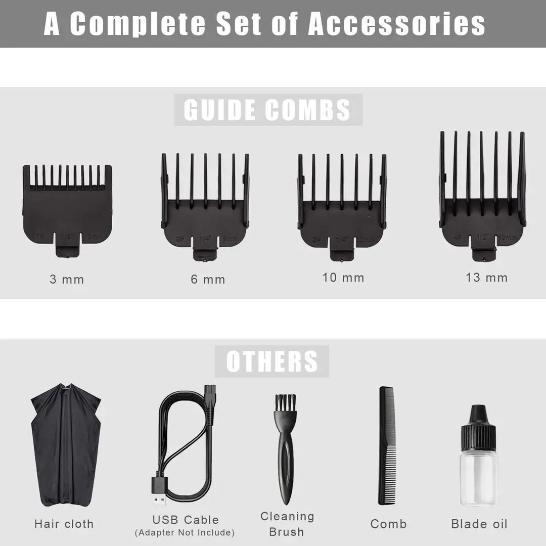2020 Professional Metal Barber Use Hair Clipper Electric Rechargeable Hair Trimmer