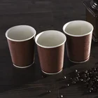 Disposable Paper Cup Disposable Triple Wall with Sleeve 7oz Tea Paper Cup with Lid Cover for Plant