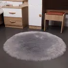 Best Long Hair Large Cheap Washable Synthetic Shaggy Round Big White Faux Sheepskin Rug