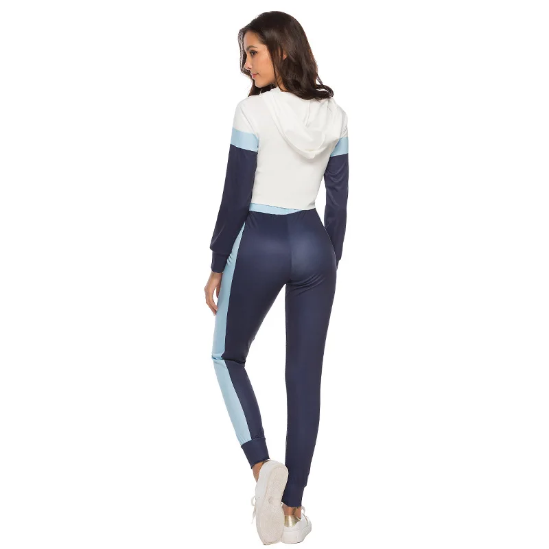Wholesale Contrast Stitching Long Sleeve Casual Sports Suit For Women