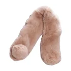 Luxury Winter Collar Pom Poms Women Hand Made Faux Rex Rabbit Fur Knit Scarf