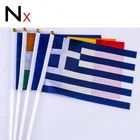 high quality polyester country hand held flag wooden or plastic pole