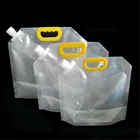 custom printed 3L/5L/10L doypack Transparent Liquid Drinking Water Plastic Bag Spout Pouch With Handle