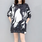 Newest Women Pullover Dress Autumn Winter Animal Letter Pattern Print Dress Women Long Sleeve Sweatshirt Dress