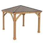 cheap solar outdoor modern style chinese wood pavilion gazebo
