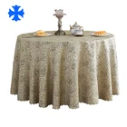 Top selling customized fancy jacquard round tablecloth for party