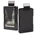 Wallet 1 Newest Unique Design Carbon Fiber Men Wallet With 1 Pull Out Strap