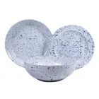 New Design Round Melamine dinnerware set Unbreakable Plastic speckled Dishes Set