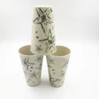 Custom Print Logo Hot Biodegradable Drinking Mug 350 ml and 12oz Reusable Bamboo Fiber coffee cup