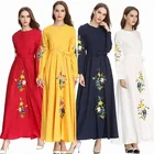 B&Y Supply Wholesale Long Sleeve Embroidered Winter Abaya Muslim Dress For Women