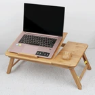Table Laptop Wholesale Computer Dinner Table Set Laptop Stand Natural Bamboo Adjustable Portable Folding Laptop Table