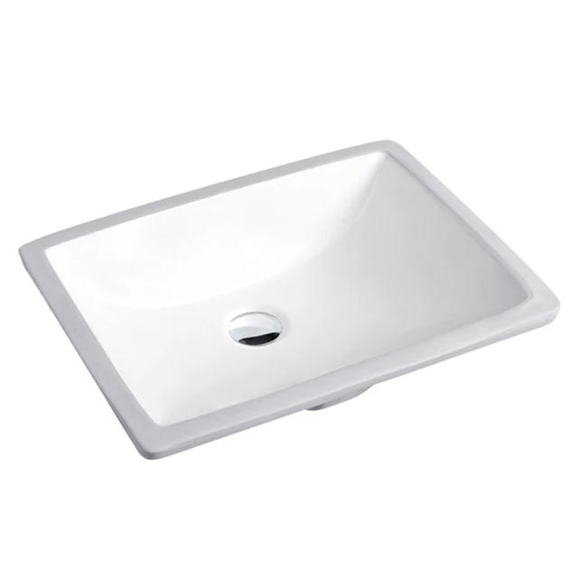 Multi-Purpose Modern Simplicity Square White Art Basin Rectangular Bathroom Sink with Overflow for Hotels Sells like Hot Style supplier