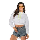 Hoodies Girl Customize Women Spring White Sexy Pullover Hoodies Girl Short Casual Pullover Hoodies