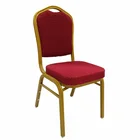 Latest Luxury Elegant Metal Red Fabric Hotel Banquet Dining Wedding Hall Chair Sale
