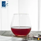 Wine 15 Oz Machine-Blown Clear Lead-Free Crystal Stemless Red Wine Glasses