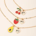 Pear Necklace Necklaces Fashion Cheap Wholesale Cute Strawberry Pear Fruits Necklace For Children Gifts