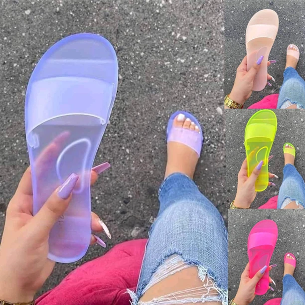 clear beach sandals
