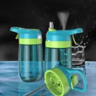 420ml Leak Proof Sports Spray plastic Water Bottle with Spray Mist Plastic Drink Bottle for Kids Students