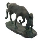 Bronze Antique Cast Sculpture Big Horse With Sex Girl Statue
