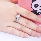 Sweet Korean Design S925 Sterling Silver Cubic Zirconia Jewelry Rings