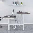 Electric back to back 2 seats motorized office adjustable height sit to stand table