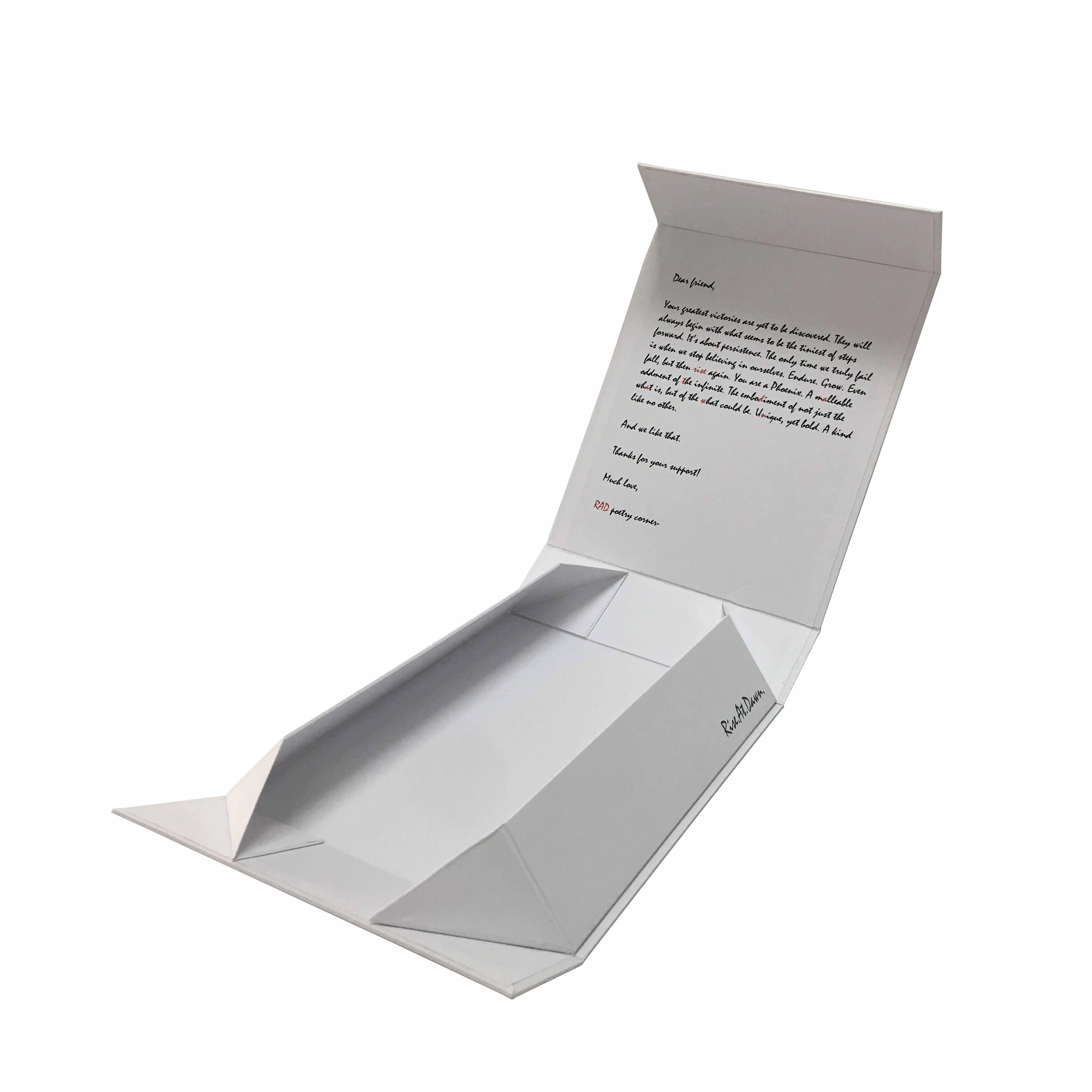 custom magnet folding paper flat pack box luxury magnetic gift