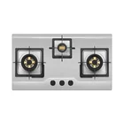 Gas Stove Custom Home Kitchen DC1.5v Gas Stove Stainless Steel Inbuilt 3 Burner Hob