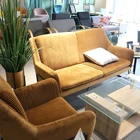 K&B wholesale modern Plywood velvet fabrics metal legs armchair reclinable corner sofa cum bed