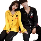 Spring, Autumn and Winter Nightwear Couple Dress Cotton Men's Nightwear Suit and Women's Home Dress