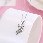 Silver Fox Women Jewelry Necklace Real S925 Sterling Silver Necklace Fox Animal Pendant Necklaces