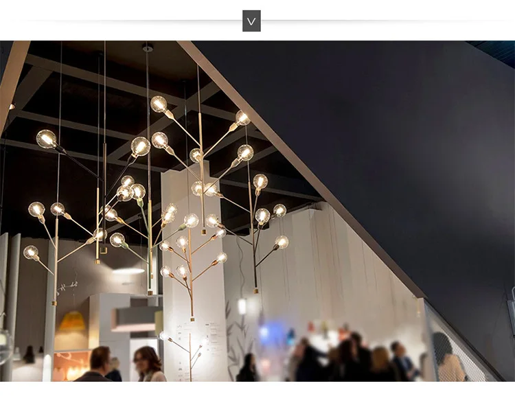 Simple post modern European home hotel chandelier Floor pendant tree branch lamp