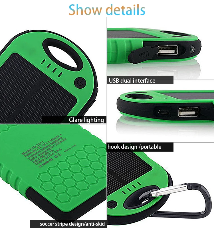 Universal 4000mAh Dual USB waterproof shockproof Dustproof portable Charger powerbank External Panel Battery Solar power bank - ANKUX.COM